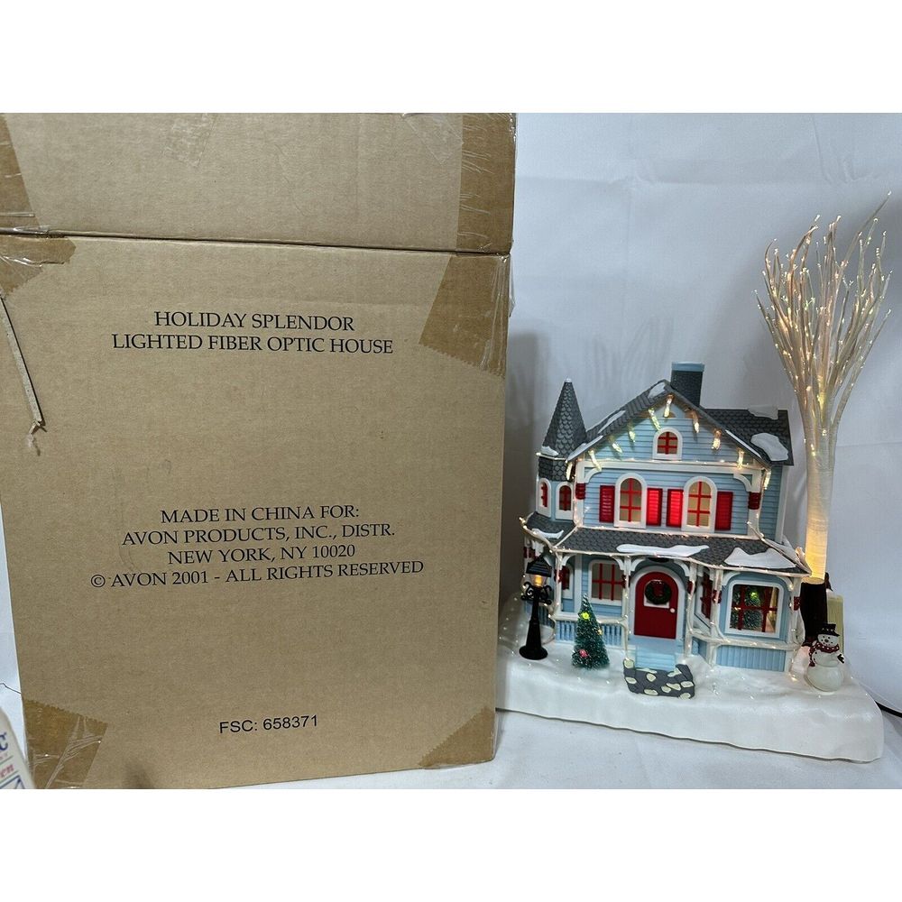Avon Holiday Splendor‎ Lighted Fiber Optic House Christmas Village 2002
